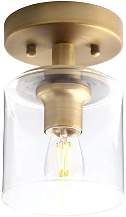Yosoan Industrial Glass Ceiling Lights, Edison Pendant Light Fitting, Flush Ceiling Light Fixture, E27 Srew (Antique)