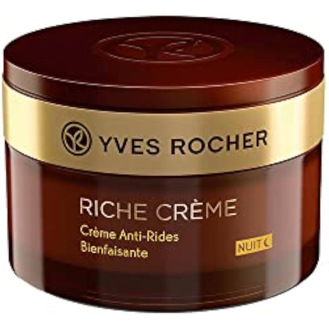 Yves Rocher Face Moisturizer Riche Crème Anti-wrinkle Comforting Night Cream with precious oils, for Mature Skin + Dry skin, 50 ml jar