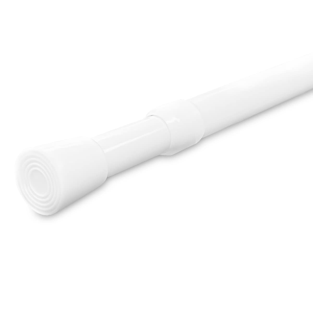Warehouseshop WSS - White Spring Extendable Telescopic Voile Tension Shower Curtain Valance Curtain Rail Loaded Pole Rod Bath Cupboard Window