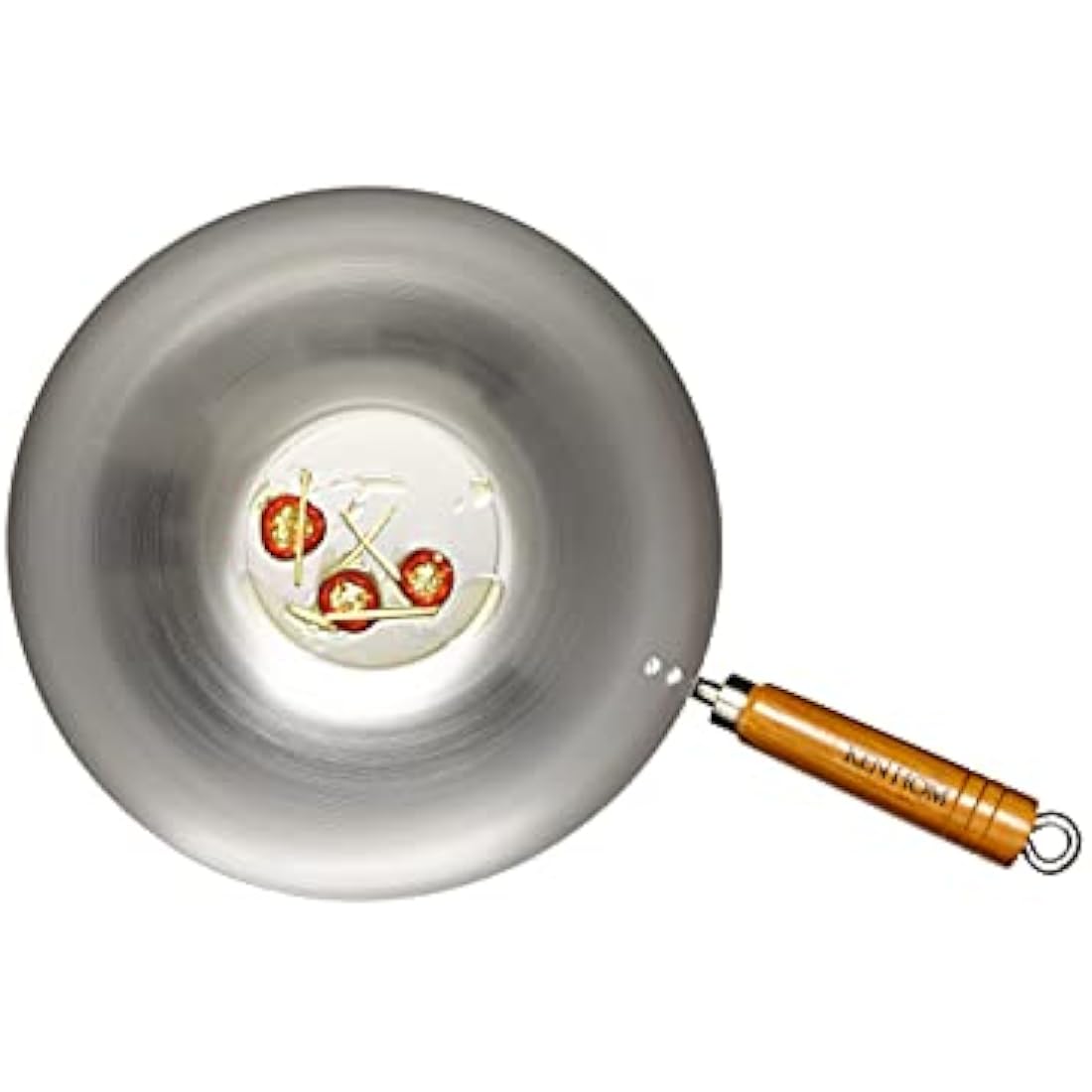Ken Hom Carbon Steel Wok Set, 31cm, Classic, Non-Induction/Natural Patina Non-Stick/Wooden Handle, Includes Wok Pan with Lid, Wok Utensils & Recipe Book