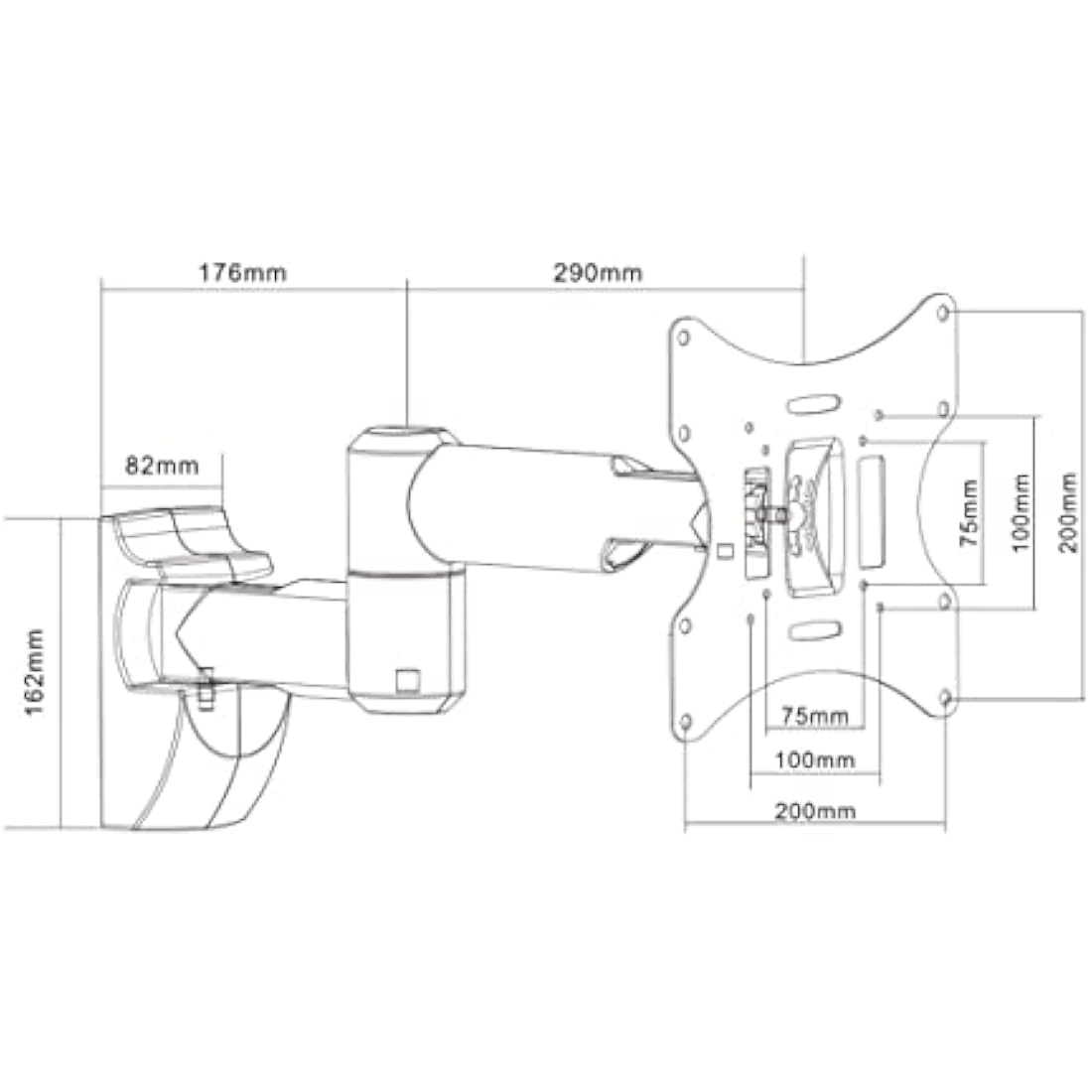 ProperAV White TV Wall Bracket for 23'' 24'' 28'' 32'' 37'' 40'' 42'' 43'' Tilt 20° VESA Max 200x200