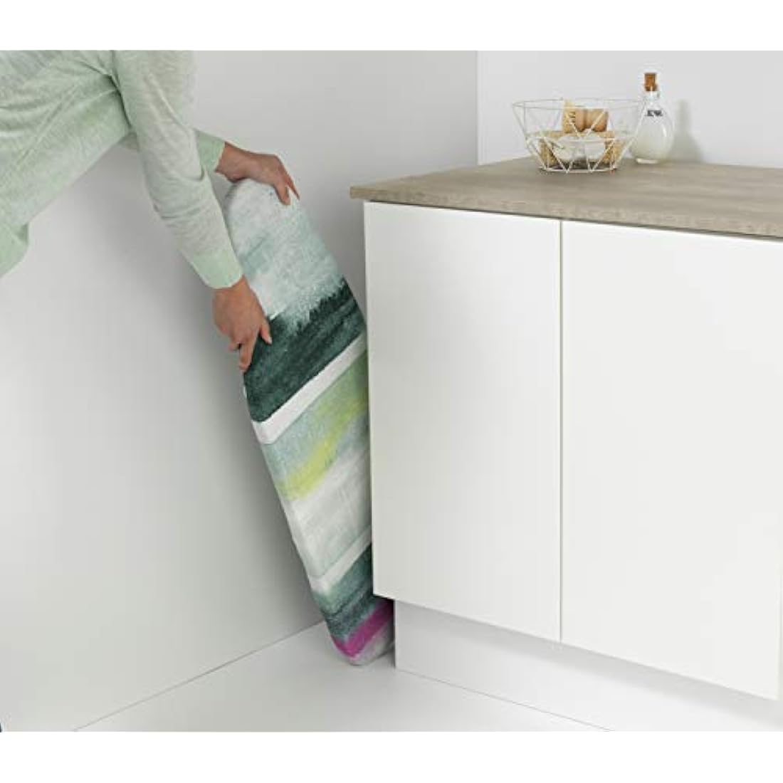 Brabantia Table Top Ironing Board Size S (95 x 30cm) Compact Flat-Folding Steam Iron Table, Ideal for Apartments & Caravans (Morning Breeze)