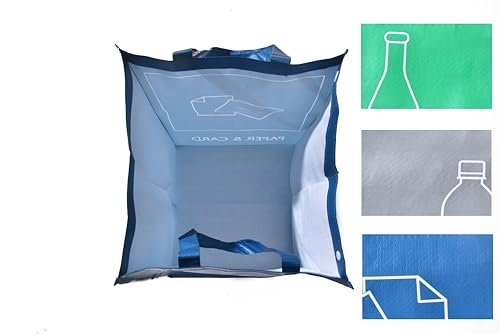 NYS CLOUD - Reusable Recycling Bin Bags, 3-Pack Indoor and Outdoor Separate Waste Sorting Organizer, Waterproof Recycle Bins for Kitchen Home Office