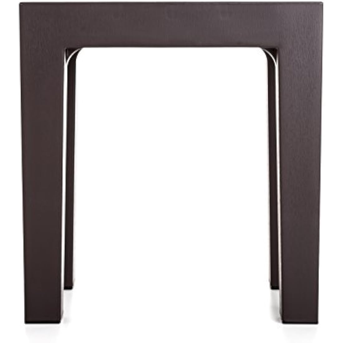 TATAY rectangular stool made of brown textured polypropylene, with a wood effect finish. Anti-UV protection, suitable for indoor and outdoor use. Size 38x29x41m5 cm