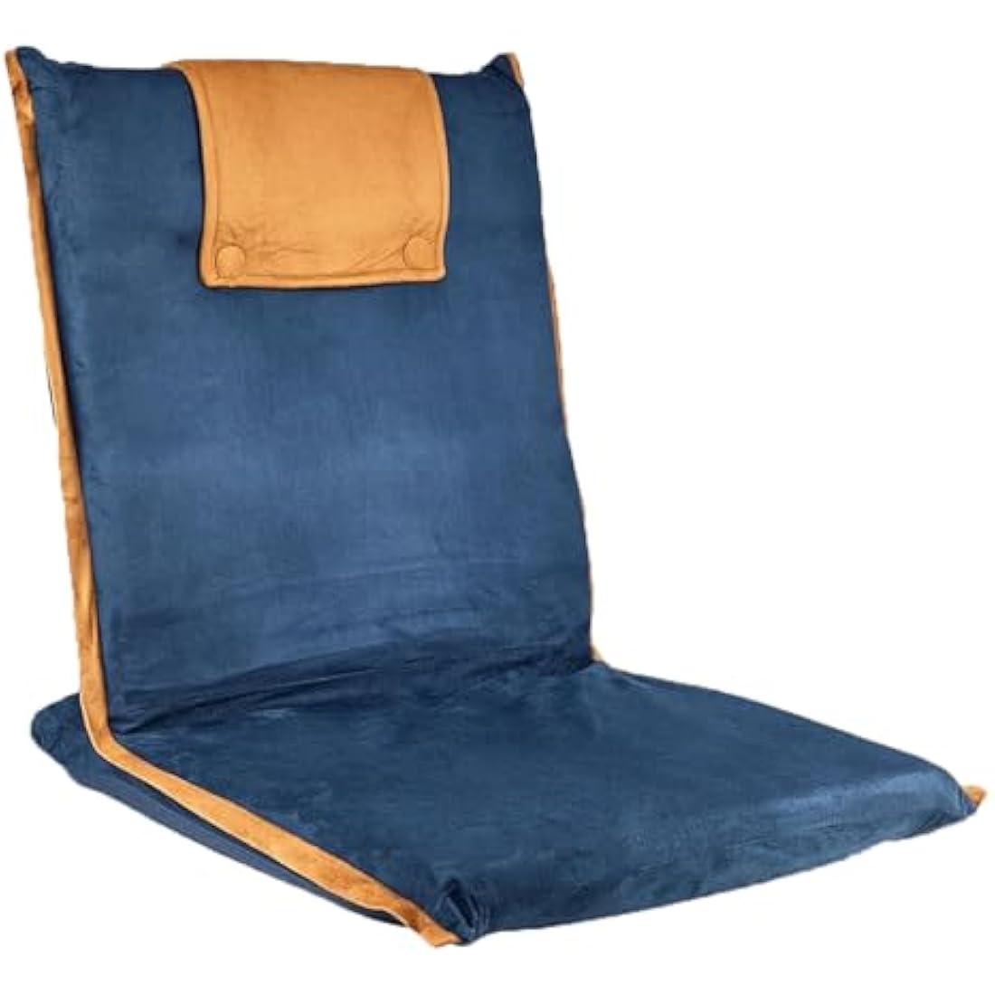 bonVIVO EASY III Folding Floor Seat – Comfortable Fold-Up with Back Support, Portable Lounge for Meditation, Reading & Relaxing – Indoor Seating for Adults & Kids, Blue