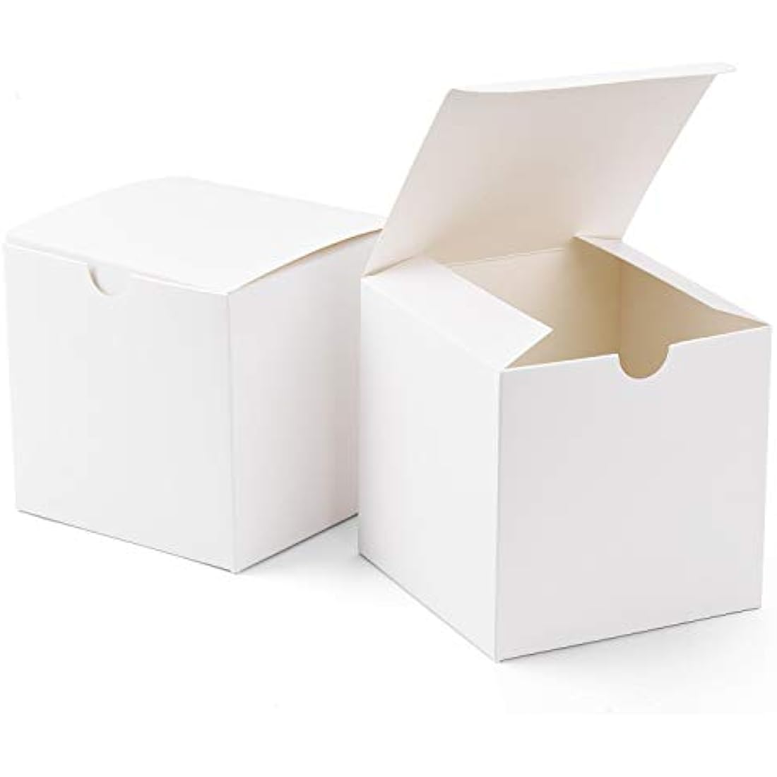 Switory Gift Boxes 50Pc 10x10x10cm, Kraft Paper Present Boxes with Lids for Crafting, Cupcake, Cardboard Bridesmaid Proposal Boxes,White Wedding Favor, Gift Ornaments, Easy Assemble Boxes