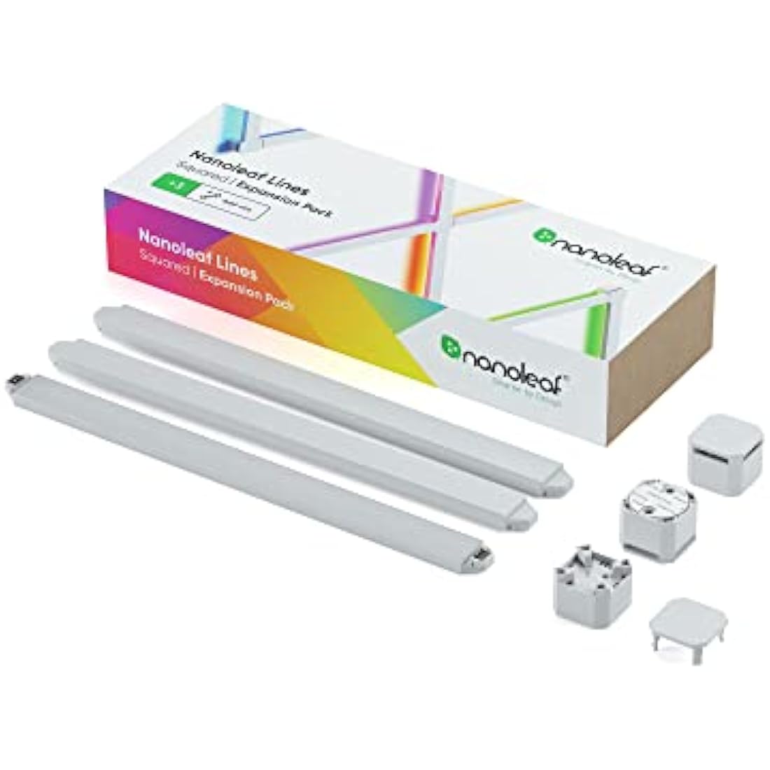 Nanoleaf Lines 90 Degrees Expansion Pack, 3 Additional Smart Light Bars LED RGBW - Backlit Modular Wi-Fi Colour Changing Wall Lights, Works with Alexa Google Apple Homekit, Decor & Gaming