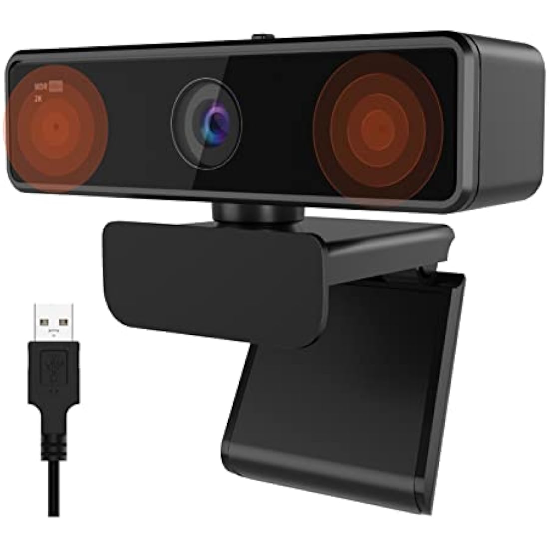 Nuroum V11 2K Webcam for PC, with Noise-Cancelling Microphone & Privacy Cover, 90° Wide Angle 1080P/60fps, USB Plug&Play Computer Web Camera for Laptop/Desktop, Video Calling/Conferencing, Zoom/Skype
