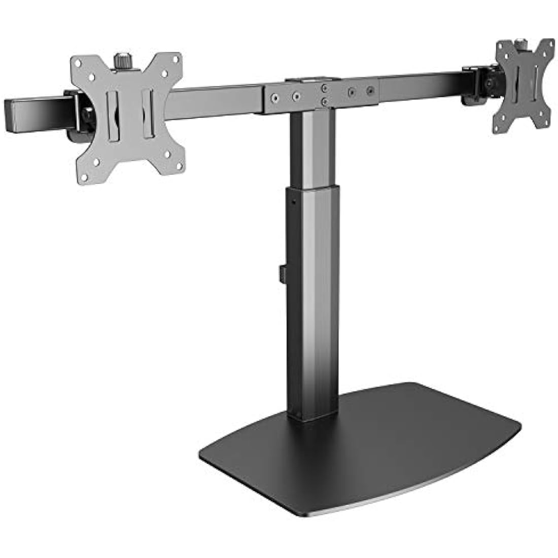 RICOO Dual Monitor Desktop Mount TS4111 gas-powered mounting for 2 flat screens with 17-27 inch with max VESA-Norm 100x100 free-standing double arm bracket PC screen stand in Black