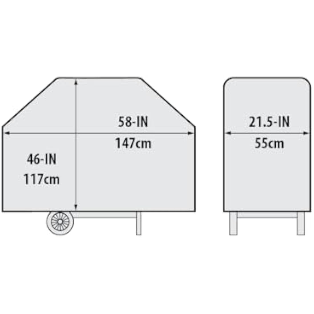Broil King Premium Cover for Crown/Baron 440, 490, Signet 20, 90. Grill/Grill Accessories, Stainless Steel, 147 x 58 x 117 cm