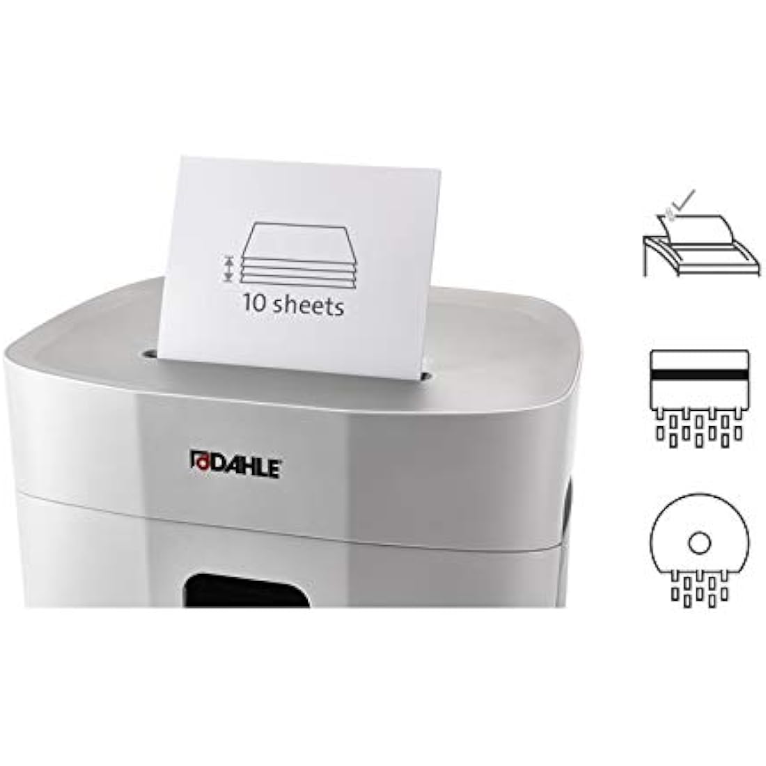 Dahle PaperSAFE 240 Paper Shredder (10 Sheets, Oil-Free, Jam Protection, Cross-Cut, for Home-Office) Grey, 54.5 x 44.3 x 27.3cm