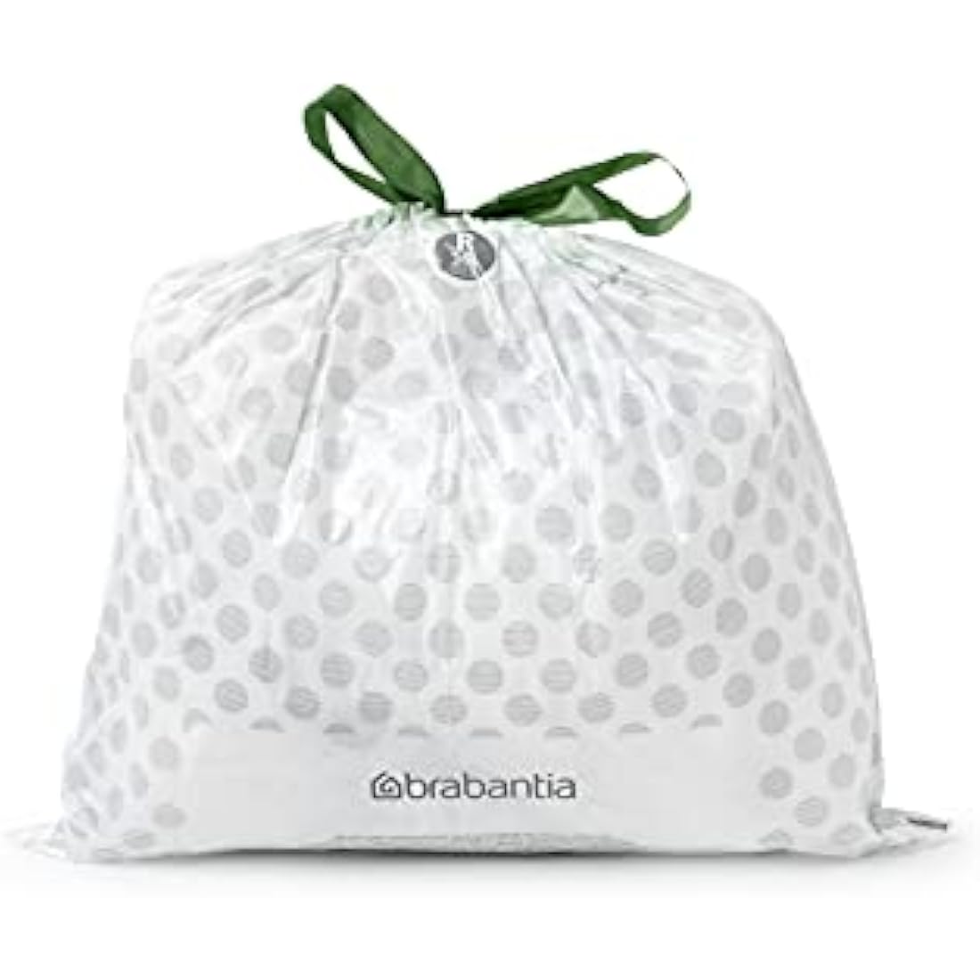 Brabantia 138546 PerfectFit Bin Liners (Size R/36 Litre) Thick Plastic Trash Bags with Tie Tape Drawstring Handles (40 Bags), White