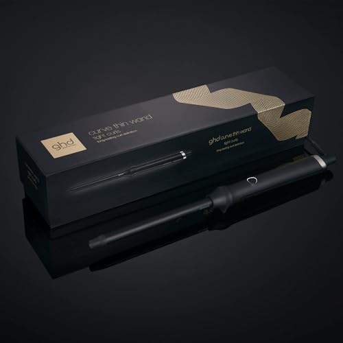 ghd Curve Thin Wand Hair Curler – Narrowest Wand, Creates Tight & Defined Curls, Ceramic Barrel, Lightweight, Results Last Up to 24h, Effortless Styling, No Extreme Heat - For All Hair Types (UK Plug)