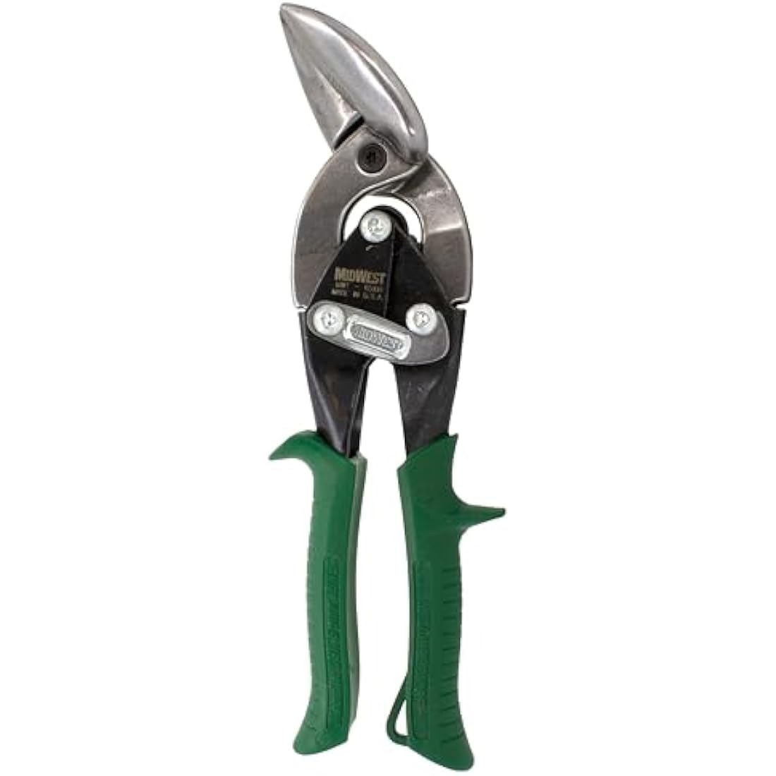 MIDWEST Aviation Snip - Right Cut Offset Tin Cutting Shears with Forged Blade & KUSH'N-Power Comfort Grips - MWT-6510R