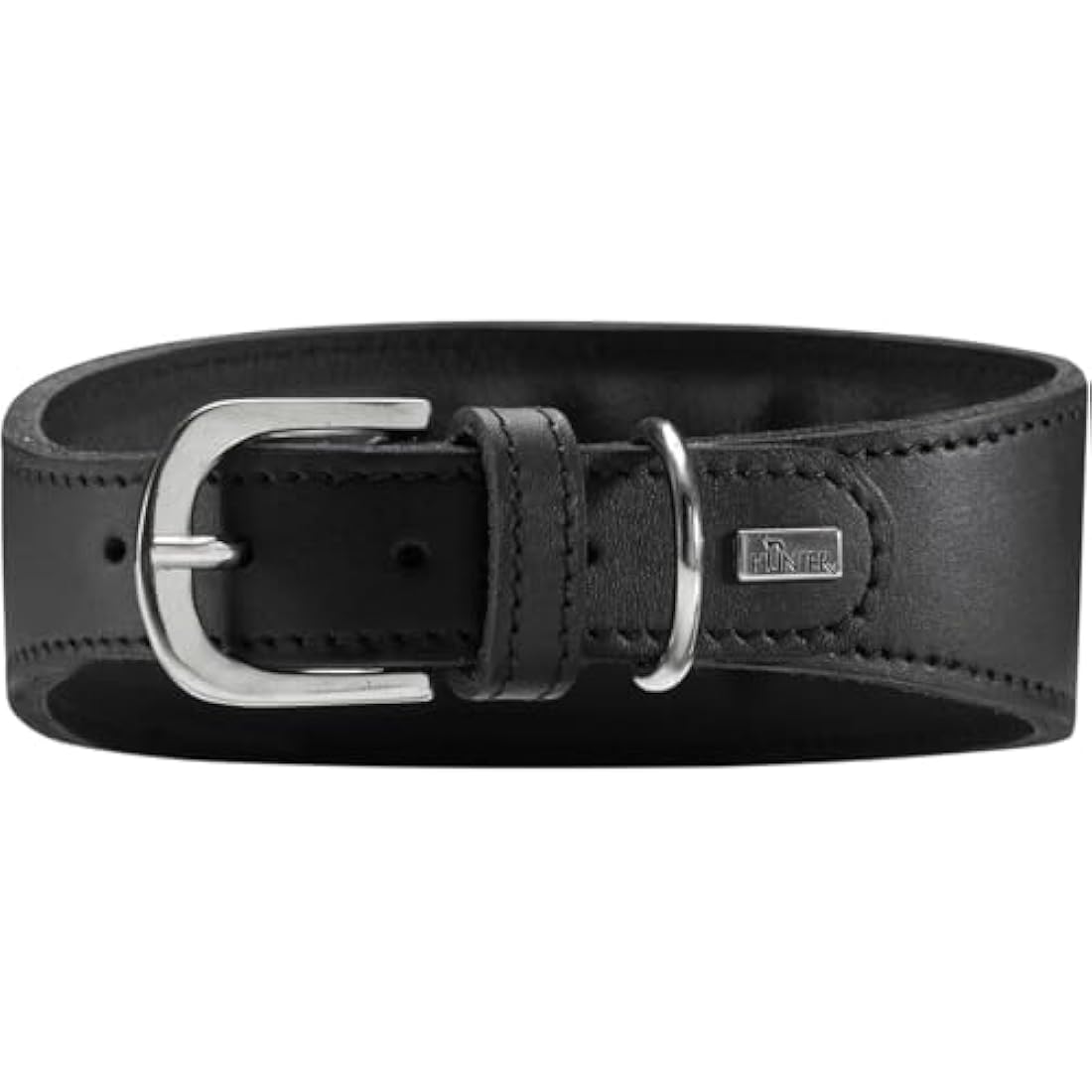 HUNTER Super Soft Leather Greyhound Collar, Padded 42 (S), Black