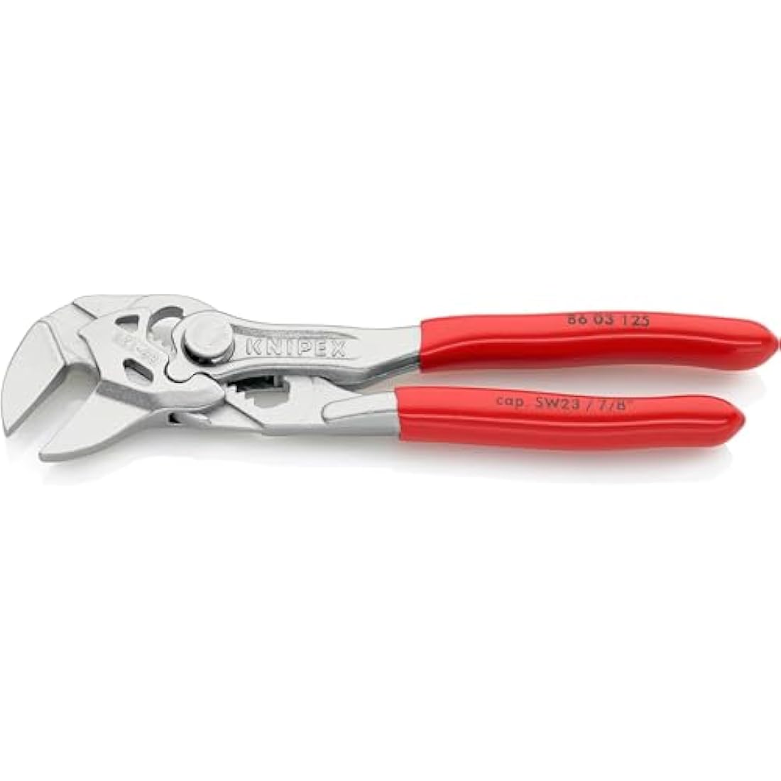 Knipex Mini pliers wrench pliers and a wrench in a single tool chrome-plated, plastic coated 125 mm 86 03 125