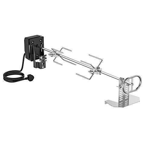 onlyfire BRK-6057 Universal Rotisserie Kit with Spit Rod Supports for Almost BBQ Grill, 4W Electric Motor for UK(73cm long)