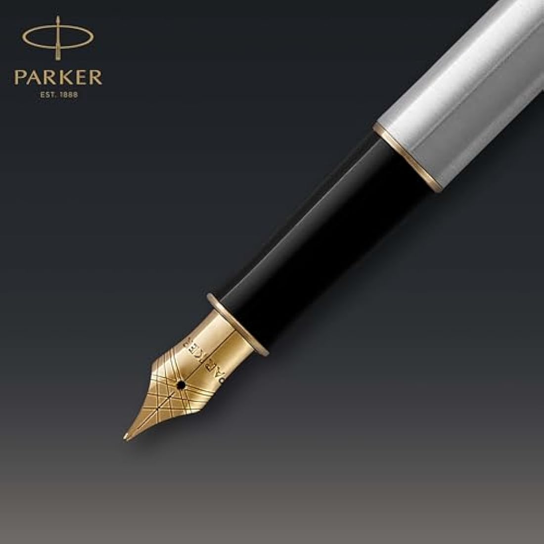 Parker Sonnet Fountain Pen | Stainless Steel with Gold Trim | Medium Nib | Gift Box