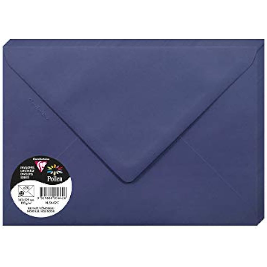 Clairefontaine - Ref 5642C - Pollen Envelopes (Pack of 20) - C5 Sized, 120gsm Paper, Gummed Seal, Inkjet & Laser Printer Compatible, Acid Free - Night Blue