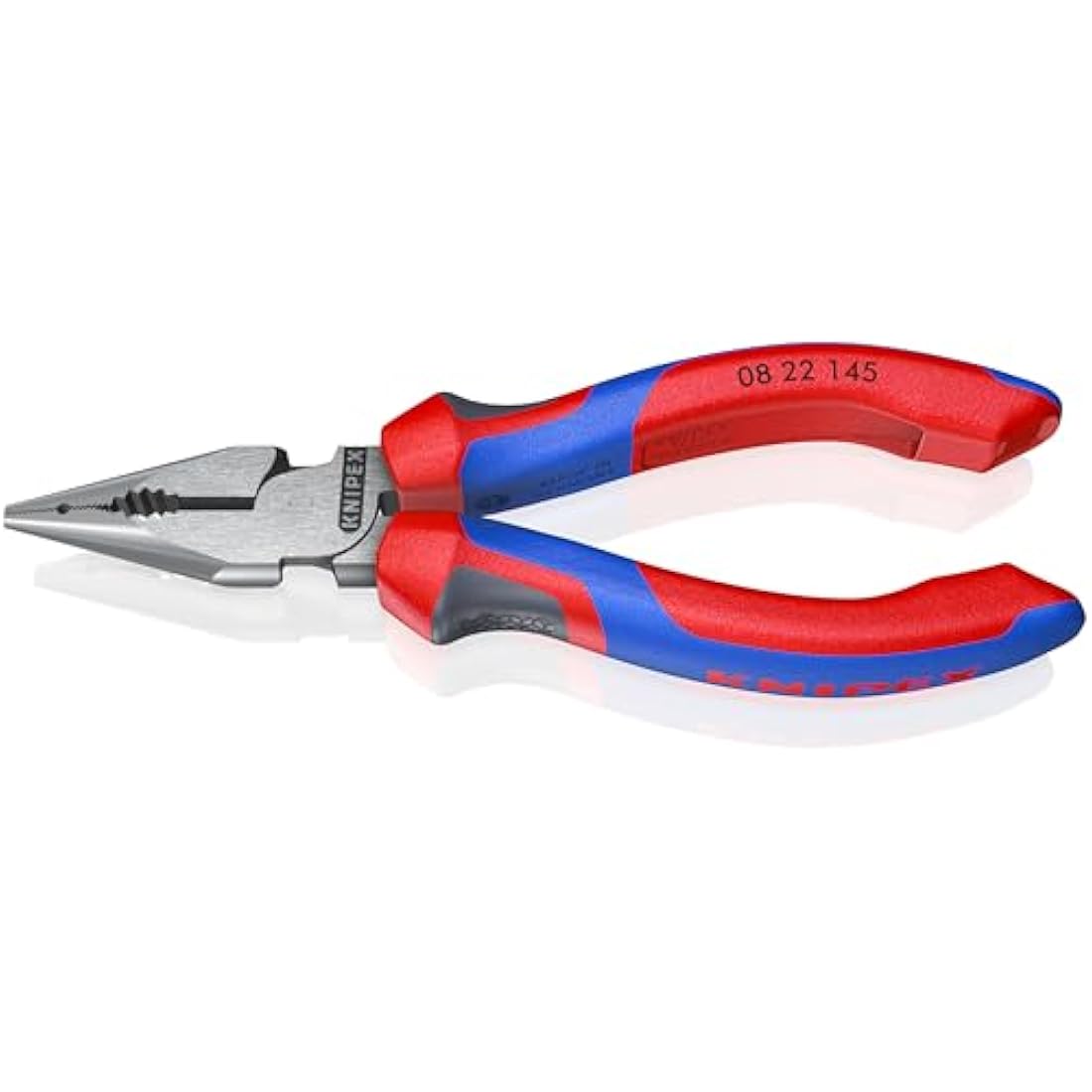 Knipex Needle-Nose Combination Pliers black atramentized, with multi-component grips 145 mm 08 22 145