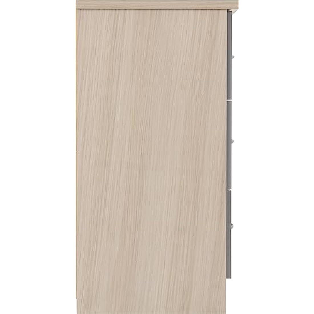 Seconique Nevada 6 Drawer Chest in Grey Gloss/Light Oak Effect Veneer
