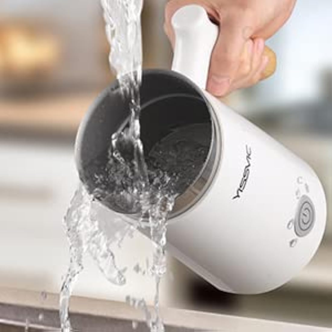 YISSVIC Milk Frother Electric Milk Steamer Automatic Hot or Cold Milk Foam Maker for Capuccino Chocolate Latte