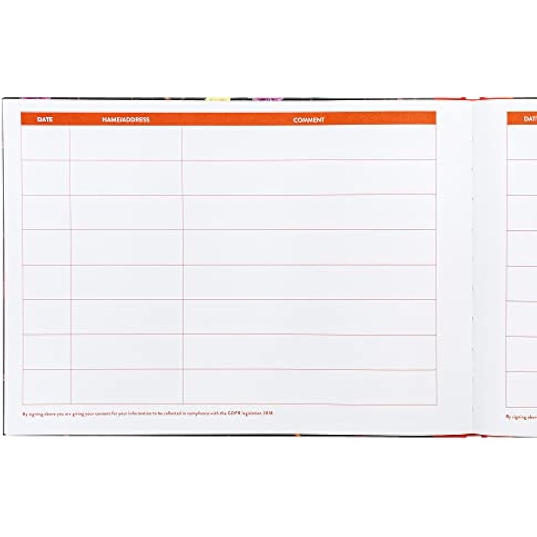 Pukka Pad, Bloom A4 Visitors Book – 96 Pages with 768 Entry Spaces – Includes Record Date, Name, Address, and Comment Fields – 120 GSM Paper – Black