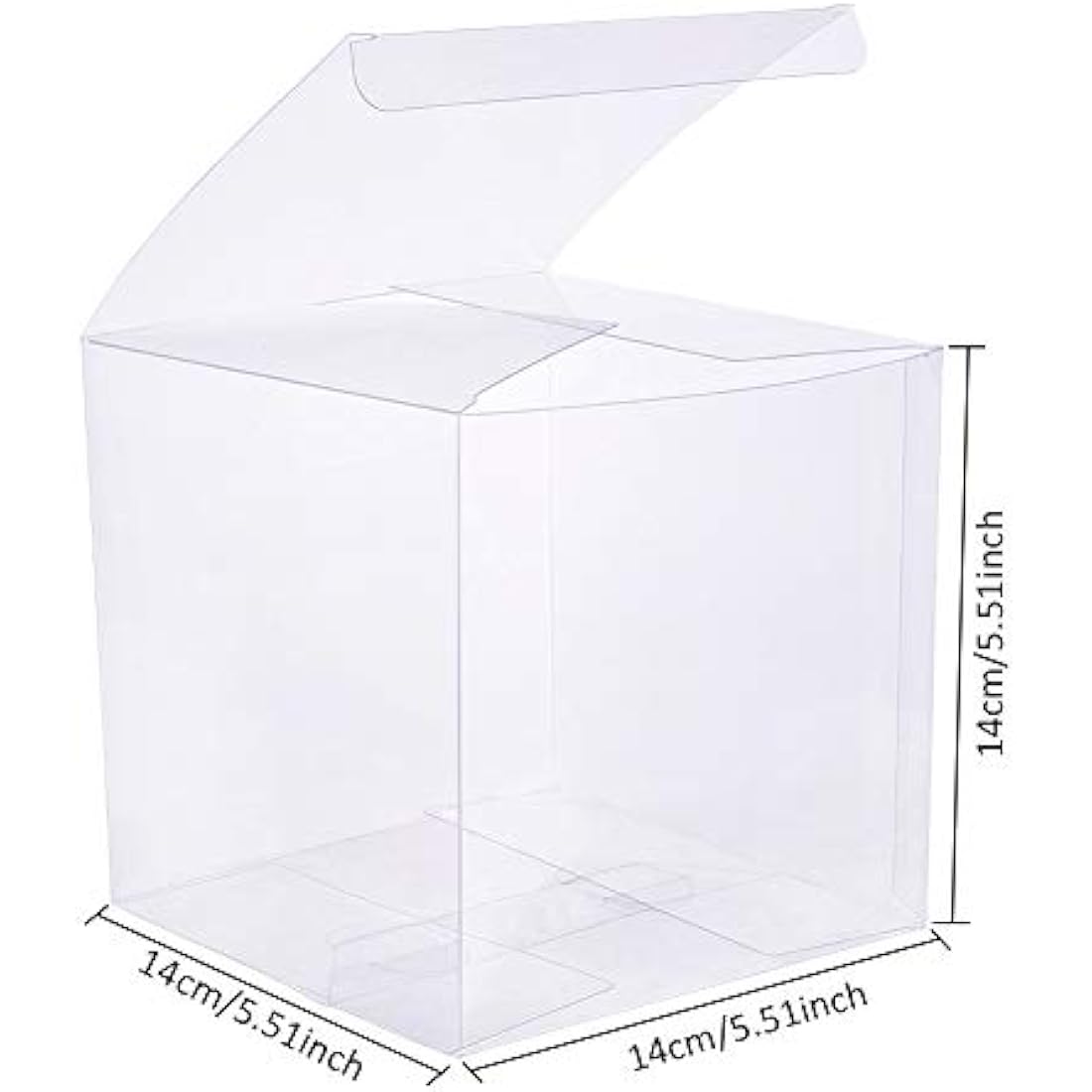 BENECREAT 10PCS Clear Wedding Favour Boxes 14x14x14cm Square PVC Transparent Gift Boxes for Candy Chocolate Birthday Party Gift Wrapping