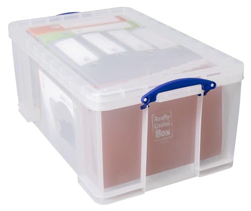Really Useful Box Plastic Storage 64 Litre Clear (Pack of 2)