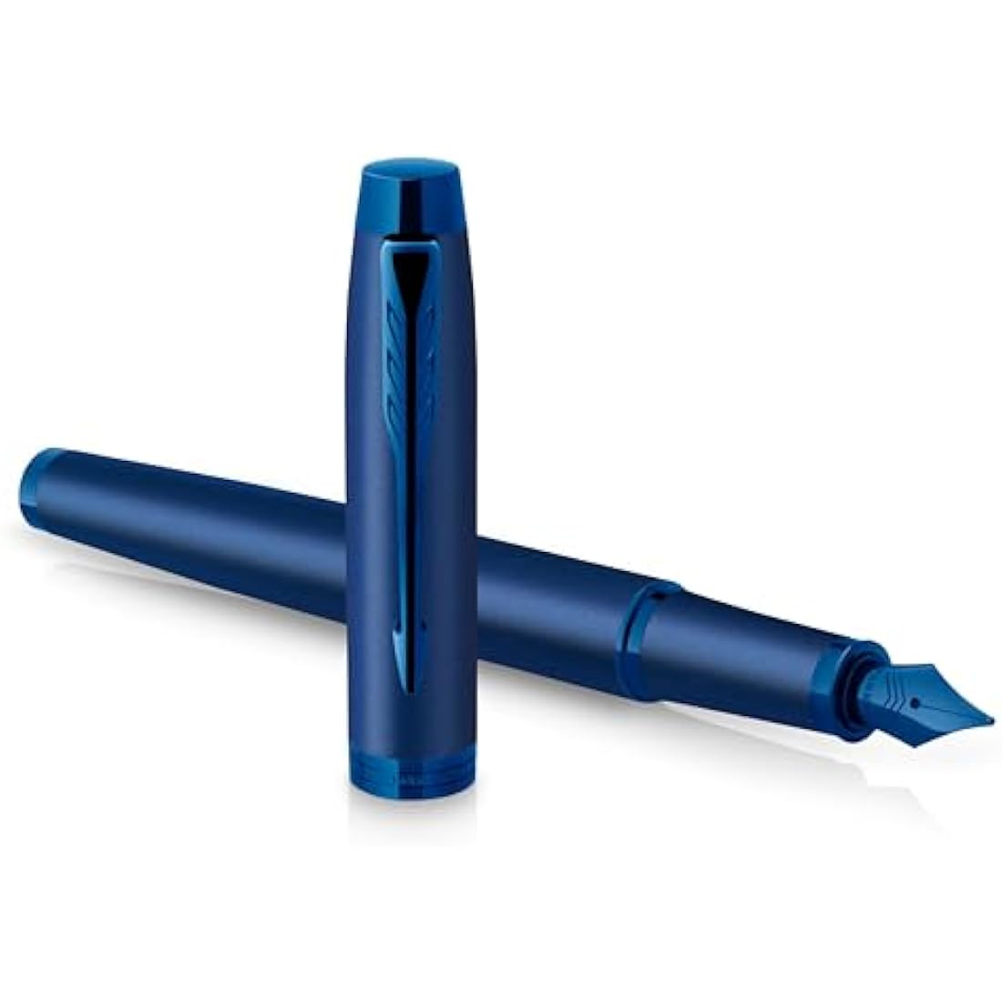 Parker IM Monochrome Fountain Pen | Blue Finish and Trims | Fine Nib | Blue Ink | Gift Box