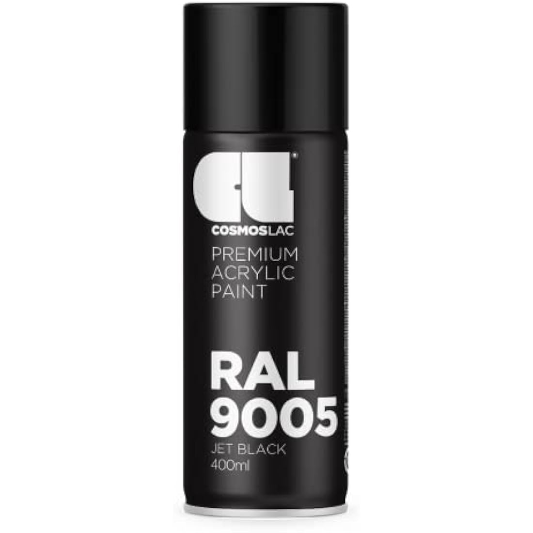Cosmos LAC Acrylic Paint Spray Can in Many RAL Colours, 400 ml Spray Can Perfect for DIY, Upcycling and Other Painting Work RAL 9005 SEMIGLOSS BLACK N323