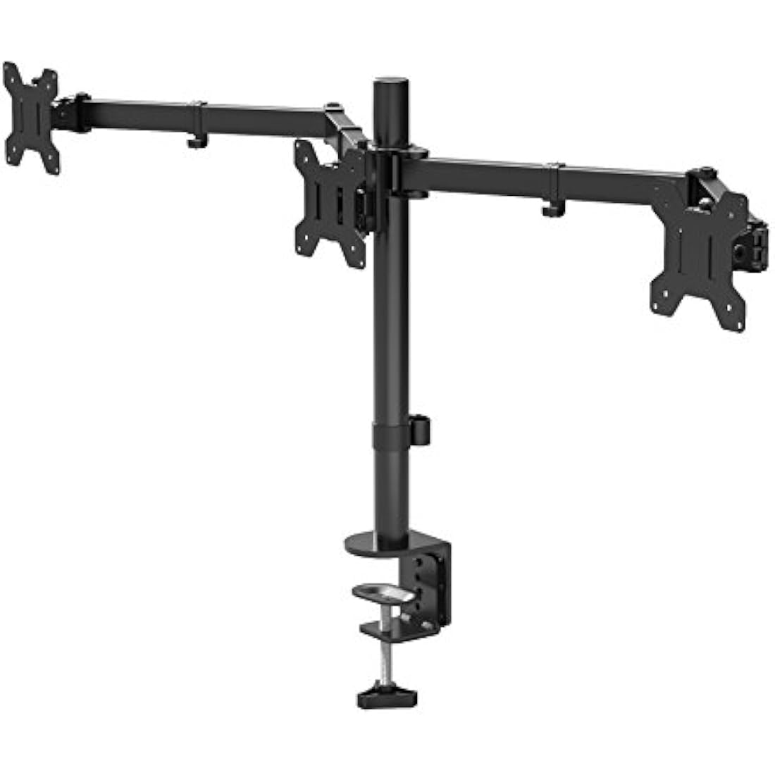 BONTEC Triple Monitor Stand for 3 Monitors 13-24 inch, Triple Arm Desk Mount for LCD LED Computer Screens Up to 10kg, VESA 75x75/100x100 with 2 Installation methods