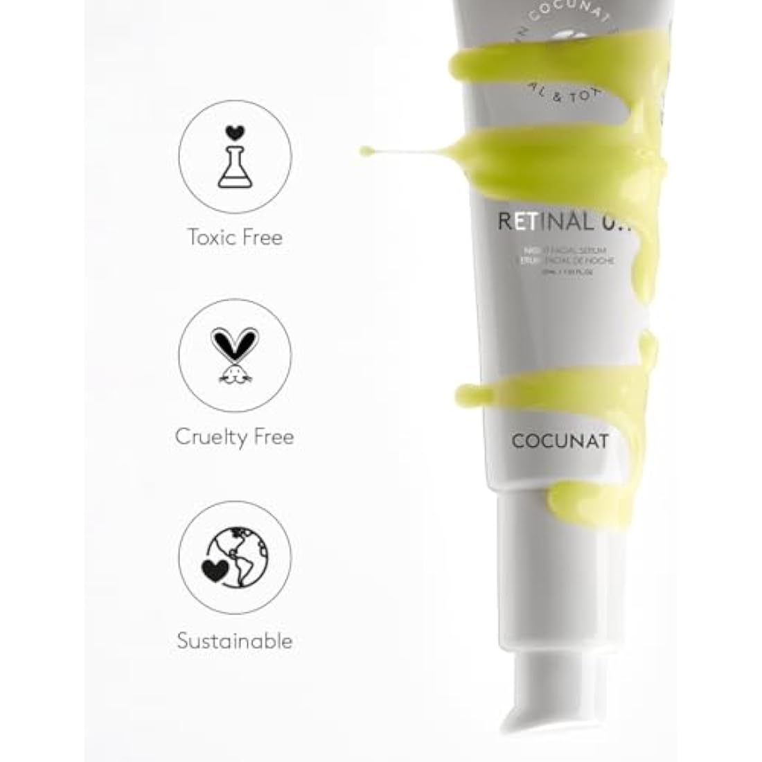 COCUNAT - CLINICAL RETINAL 0.1 - Vitamin A Retinal Serum - Reduces Wrinkles, Spots and Flaccidity - Regenerates and Rejuvenates - For All Skin Types - With Niacinamide and Hyaluronic Acid