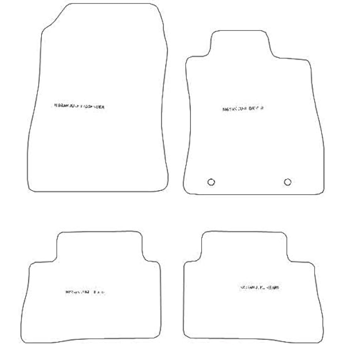 Car Mats FOR Nissan Juke 2010-2019 Black Carpet - Grey Ribbed Trim - Black Rectangle Heel Pad [SAPP-1308]