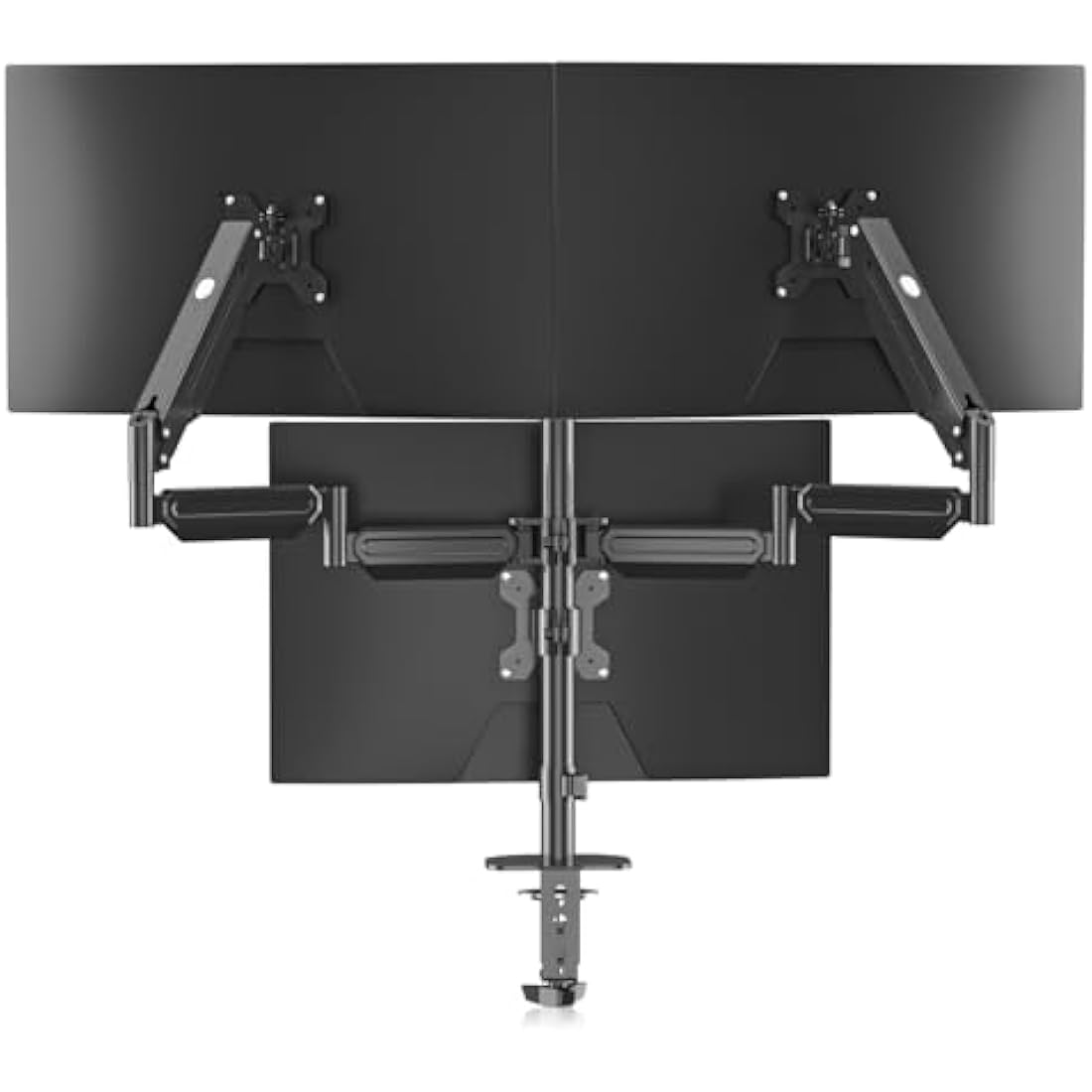Triple Monitor Mount Stand for 3 Monitors, Adjustable Gas Spring Monitor Arm Desk Mount with Tilt Swivel Rotation for Three 17-27 inch Screens up to 6kg Each, 2 Install Options (MD8003)