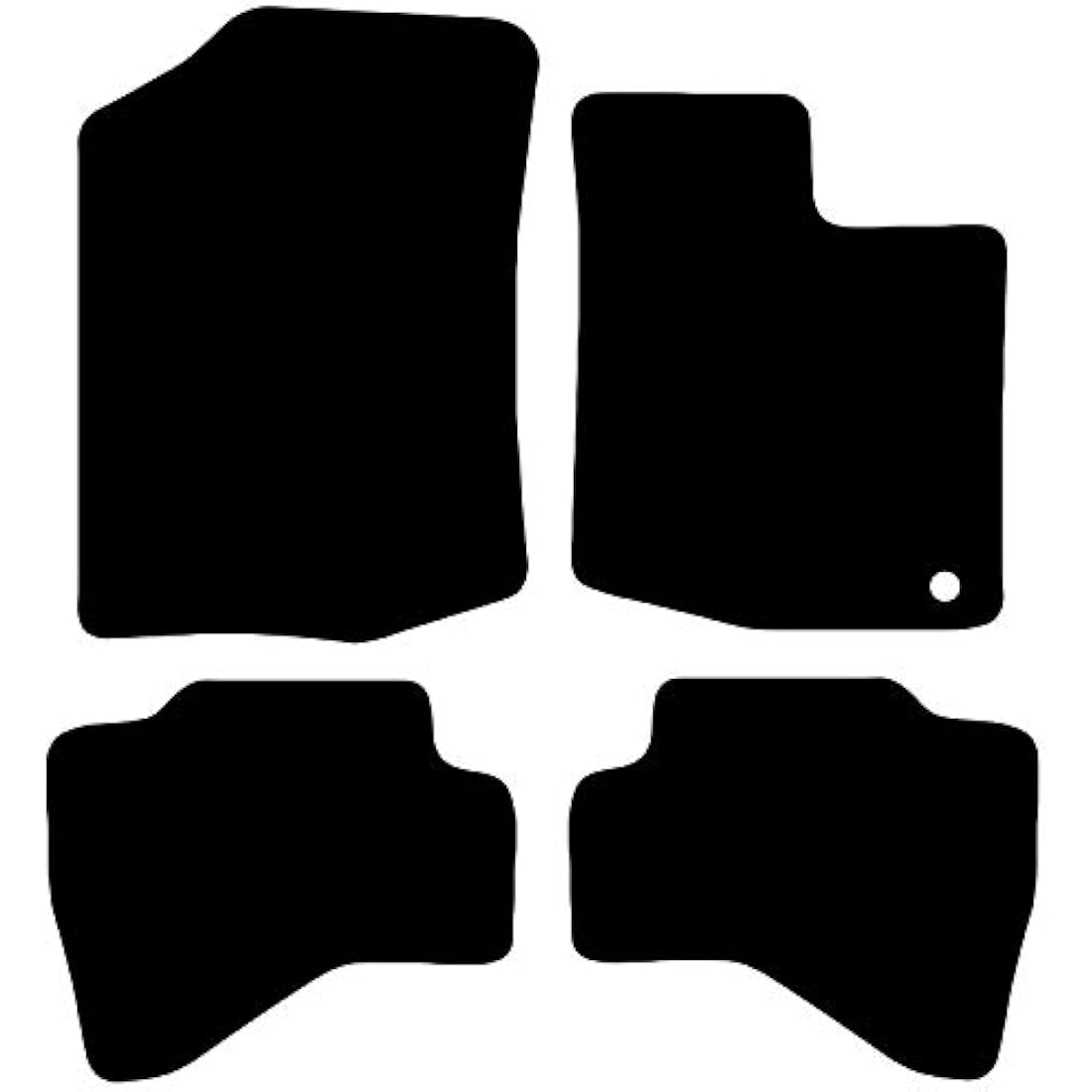 Carsio Carpet Car Mats For Toyota Aygo 2005 to 2014 4 Piece Set With 1 Clip Tailored Fit Floor Mat Complete Accessory Black Custom Fitted - All Weather, Anti-Slip Backing & Black Trim