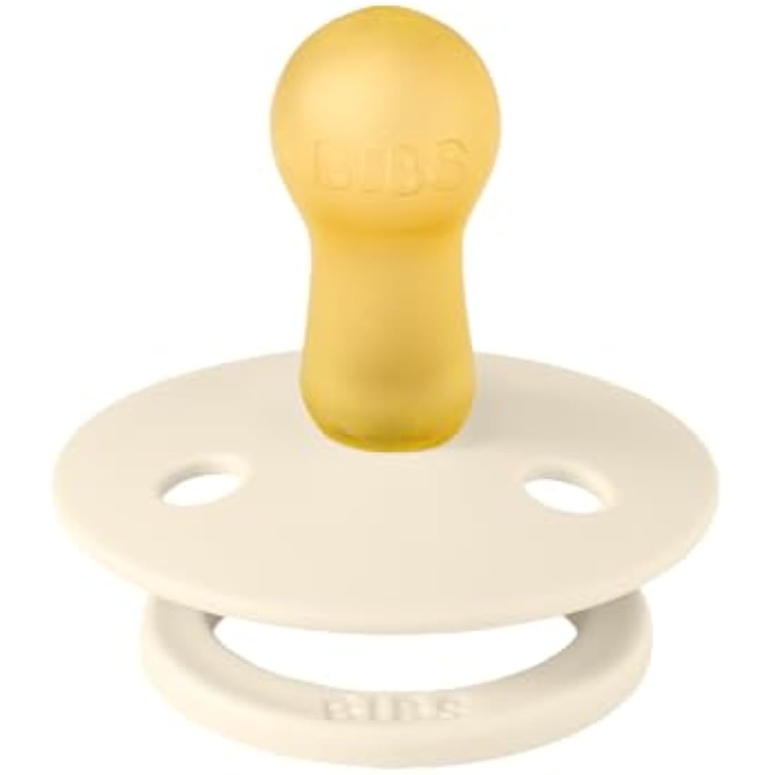 BIBS Colour Soother 2-Pack, BPA Free Dummy Pacifier, Round Nipple. Natural Rubber Latex, Size 2 (6-18 Months), Ivory/Sage