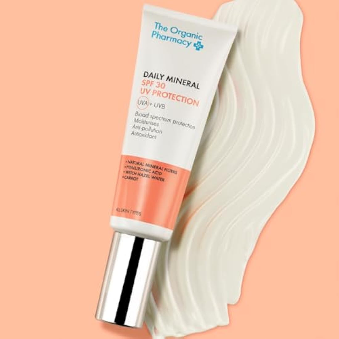 The Organic Pharmacy Daily Mineral SPF30 UV Protection, 50ml - Serum-Infused Non-Nano Mineral Sunscreen - Moisturising - Unparalleled Daily Protection - 39% Organic, 85% Natural