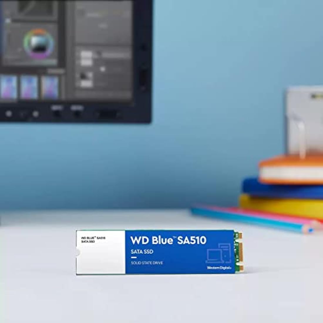WD Blue SA510 250GB M.2, SATA SSD, up to 555 MB/s, Includes Acronis True Image for Western Digital, Disk & Cloning Migration, Flexible backup & recovery, ransomware protection
