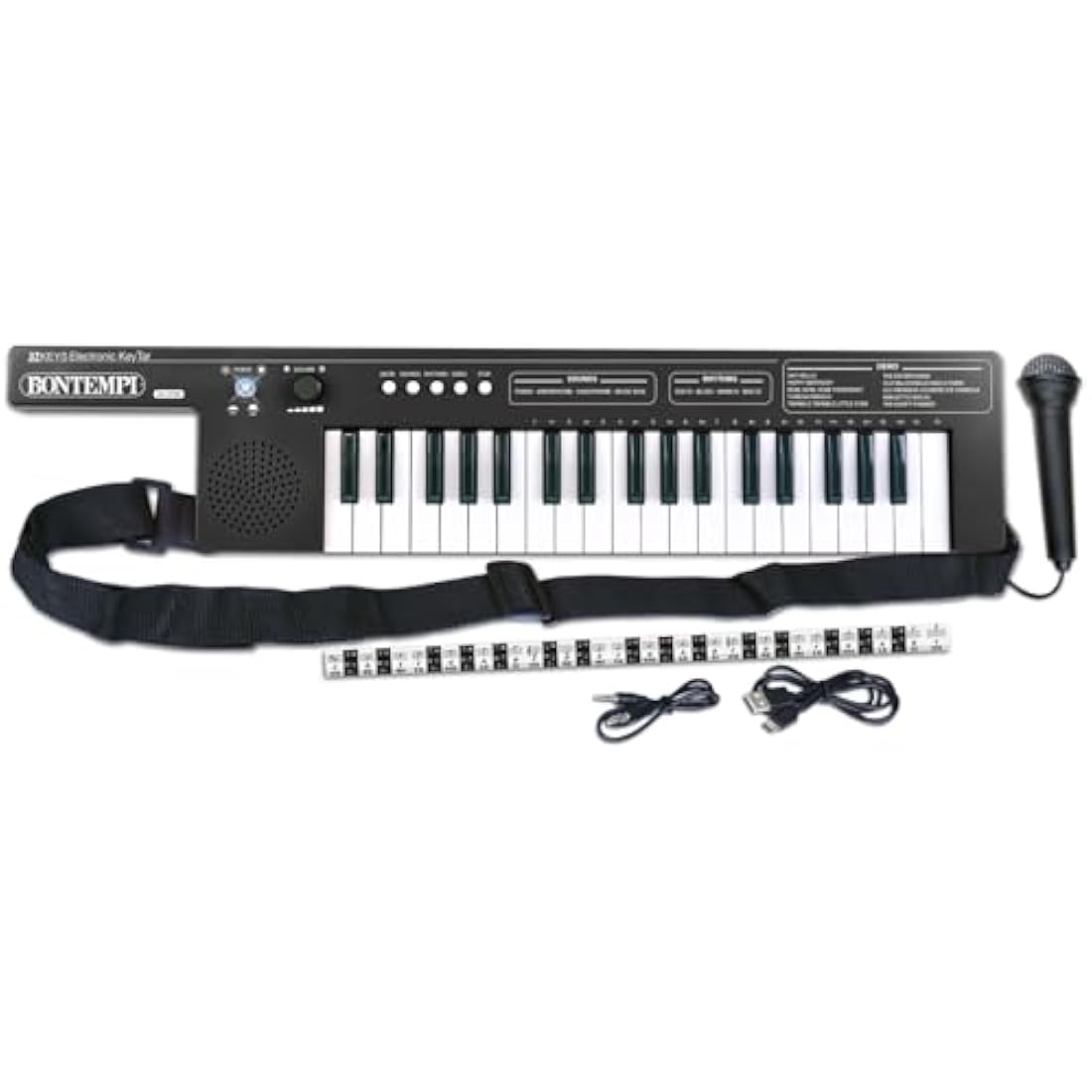 Bontempi | KeyRhythm - 37 Keys Keytar with Shoulder Strap and Rechargeable Battery for Unlimited Music Freedom