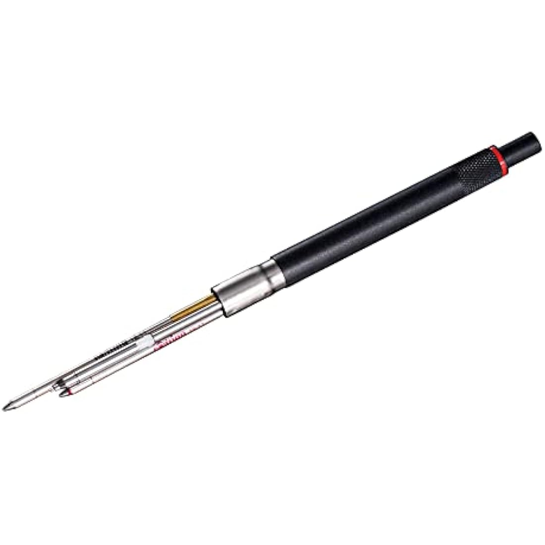 rOtring 600 3-in-1 Multicolour Pen and Mechanical Pencil | Black & Red Ballpoint Pen Tips | 1 Mechanical Pencil Tip (0.5mm) | Silver Barrel