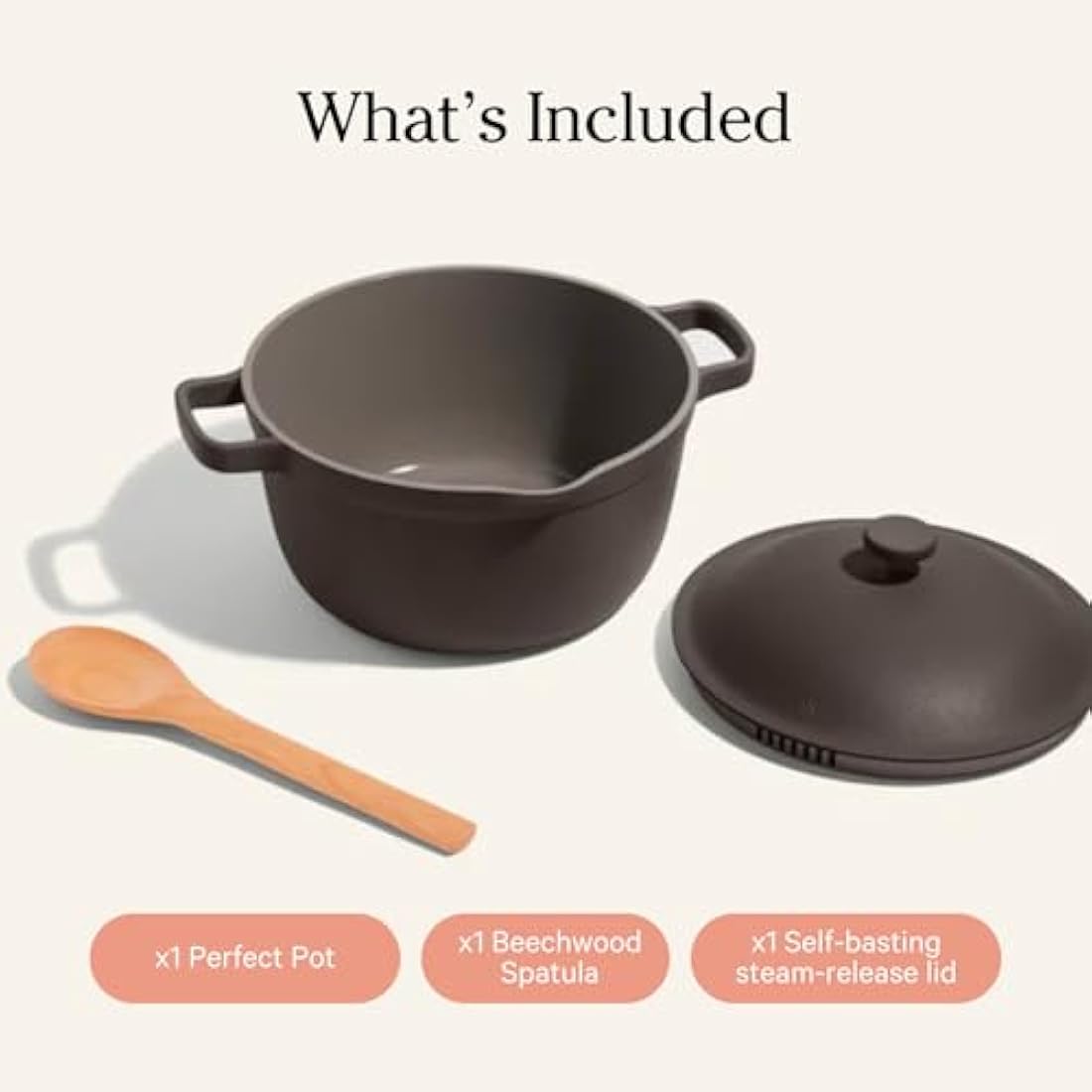 Our Place Perfect Pot - Mini 2.4L Nonstick Ceramic Sauce Pan with Lid | Versatile Cookware for Stovetop and Oven | Steam, Bake, Braise, Roast | PTFE and PFOA-Free | Toxin-Free, Easy to Clean | Char