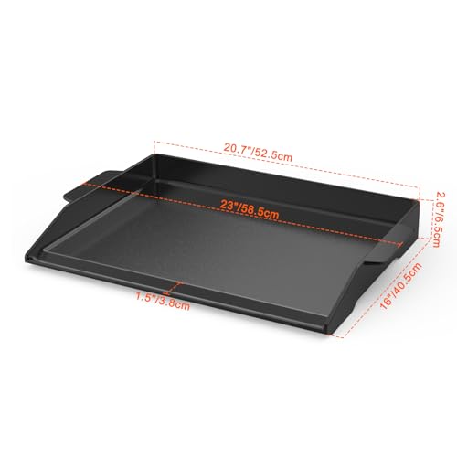Onlyfire Universal Enamelled Cast Iron Griddle Plancha, Non-Stick Coating Grill Plate with Extra High Sidewalls for All Gas Grills and Gas Hob,