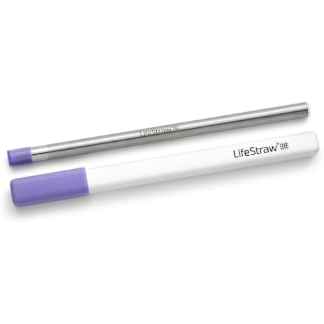 LifeStraw Sip – Reusable Stainless Steel Water Filter Drinking Straw with Carry Case, Removes Microplastics, Bacteria and Parasites for Travel and Everyday Use, Thistle Purple