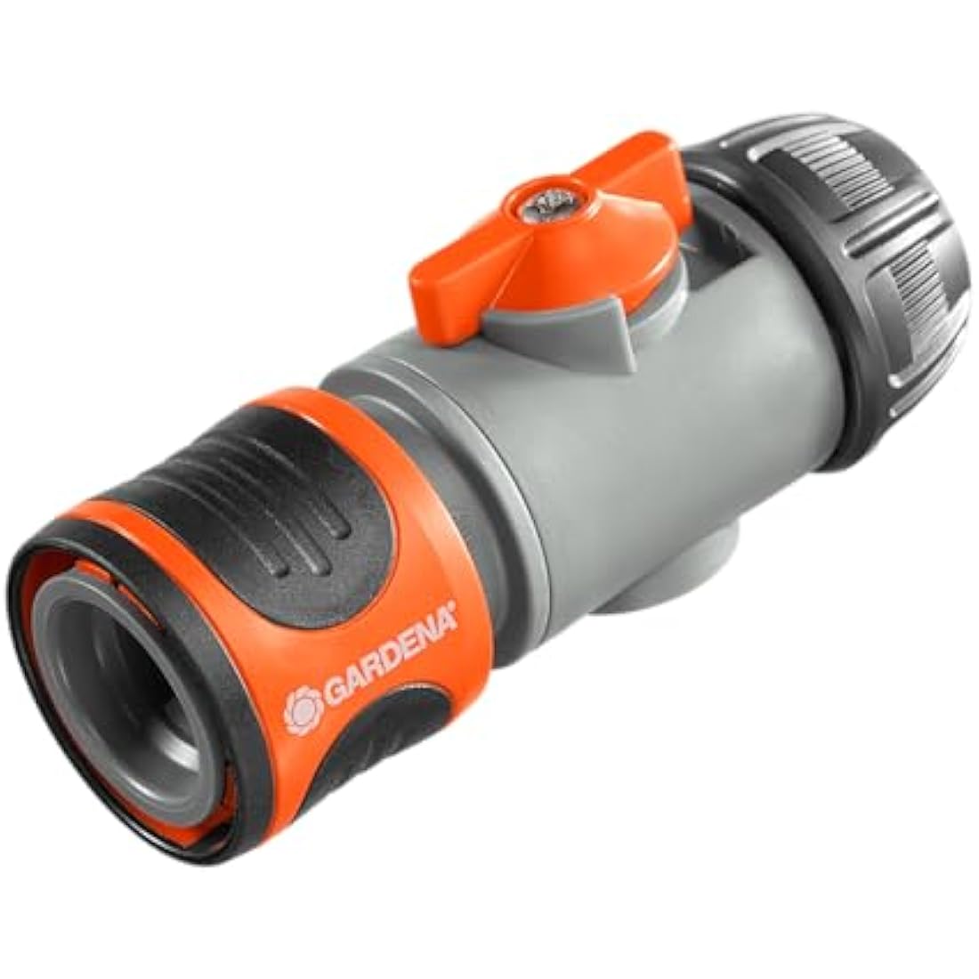 Gardena Hose Connector with Control Valve: Connection Piece to Change Accessories, Especially with high Water Pressure, Control and Block Water Flow, Used at The end of The Hose, Packaged (2942-20)