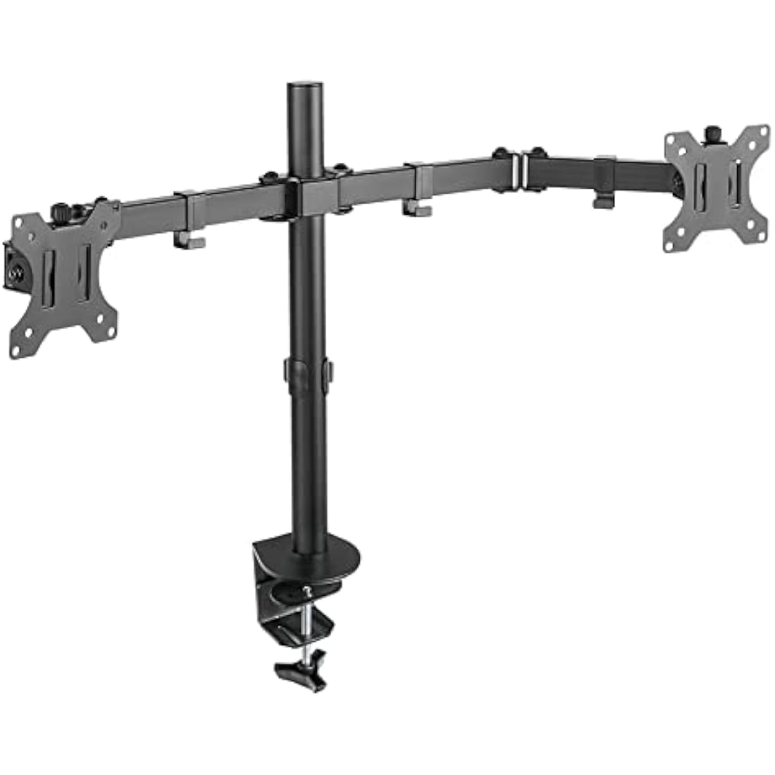 Newstar FPMA-D550DBLACK Full Motion Dual Desk Mount (clamp & grommet) for two 10-27" Monitor Screens, Height Adjustable - Black