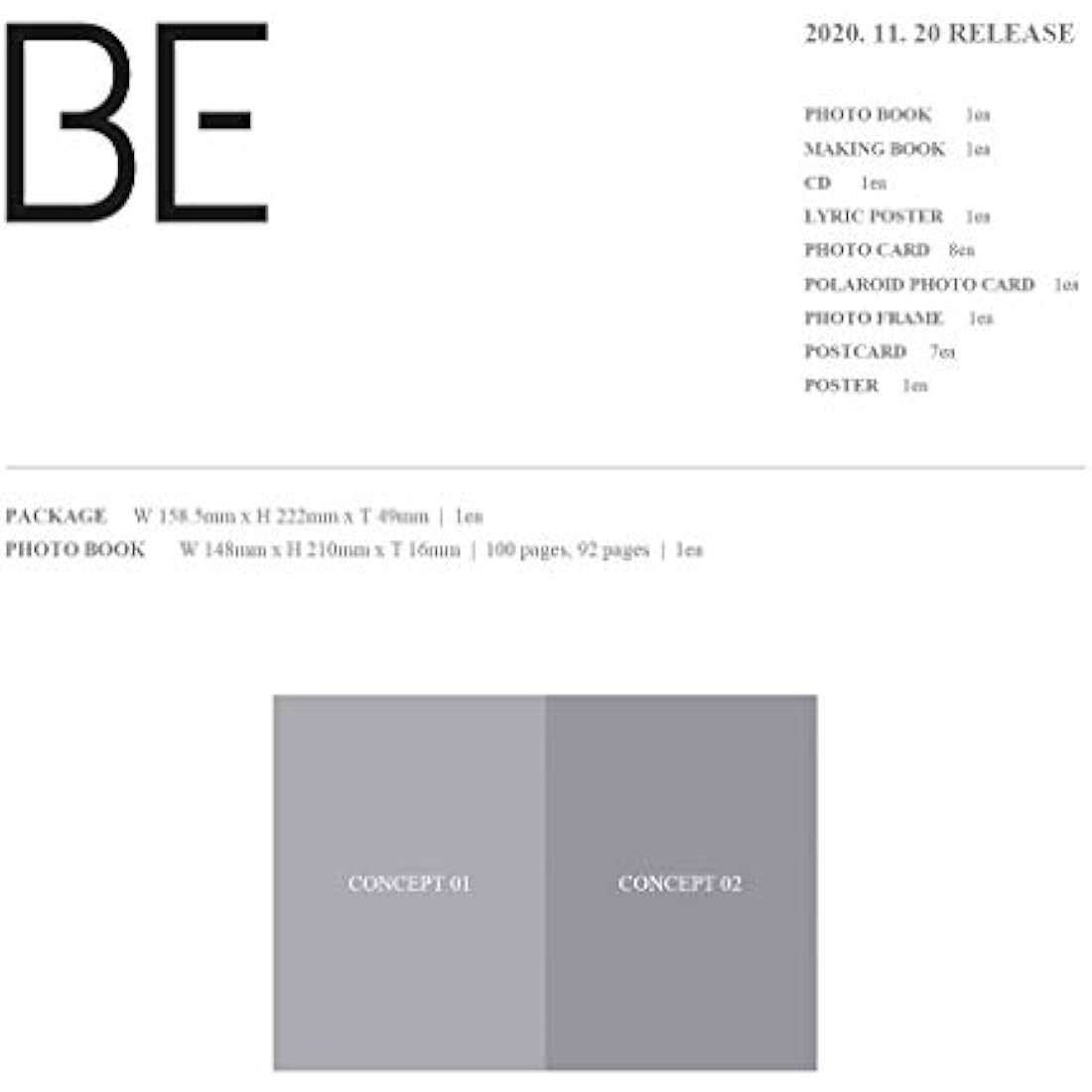 BTS Bangtan Boys - BE Deluxe Edition Album+On Pack Poster+Extra Hologram Photocards Set