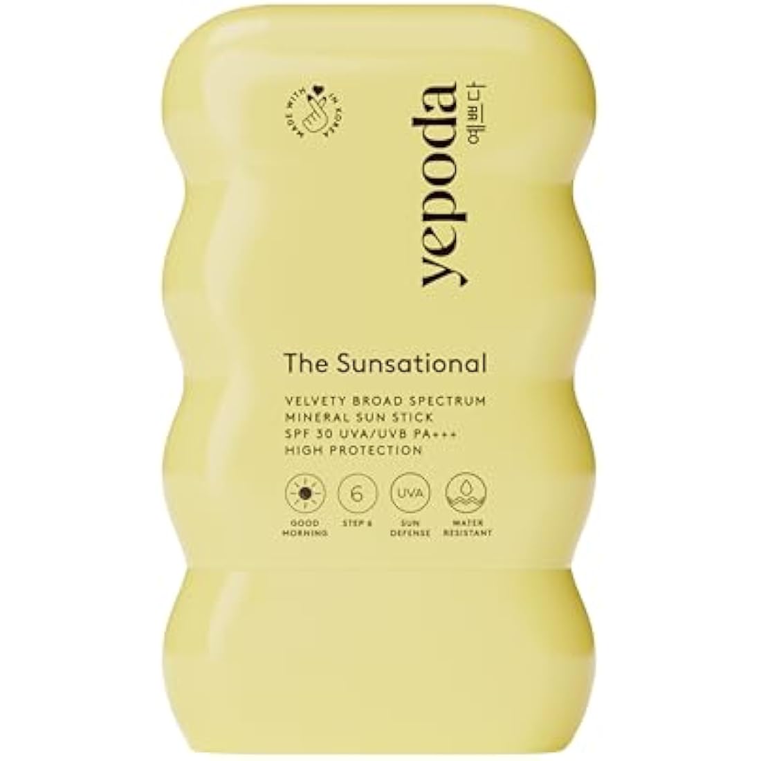 Yepoda The Sunsational, SPF 30 Broad Spectrum Mineral Sunstick UVA/UVB PA+++ High Protection, Water Resistant & Nourishing, Vegan Korean Mineral Sunstick SPF 30 for All Skin Types, 18.5 g