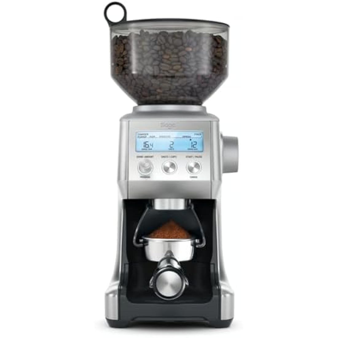 Sage - The Smart Grinder Pro - Conical Burr Coffee Grinder - Programmable, Automatic - 450g Coffee Bean Capacity, 60 Precise Grind Settings - Brushed Stainless Steel