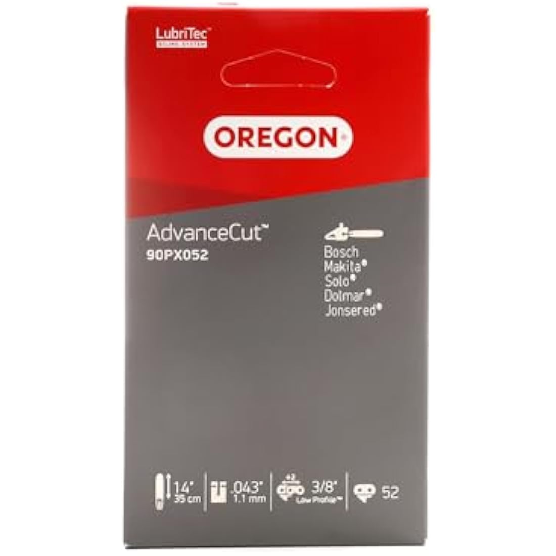 Oregon AdvanceCut Chainsaw Chain for 14-Inch (35cm) Bar -52 Drive Links – fits Bosch, Karcher, Husqvarna, Makita and more (90PX052E)